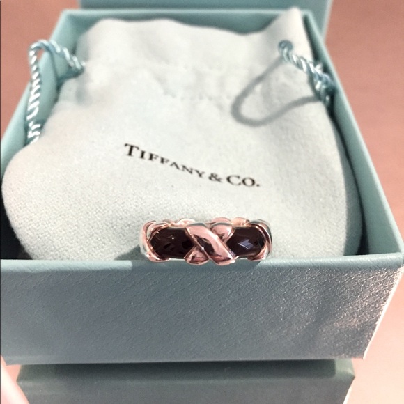 Tiffany & Co. Jewelry - Tiffany Black Enamel Signature Band Ring